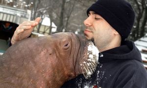 Former Marineland trainer Phil Demers and "Smooshi"